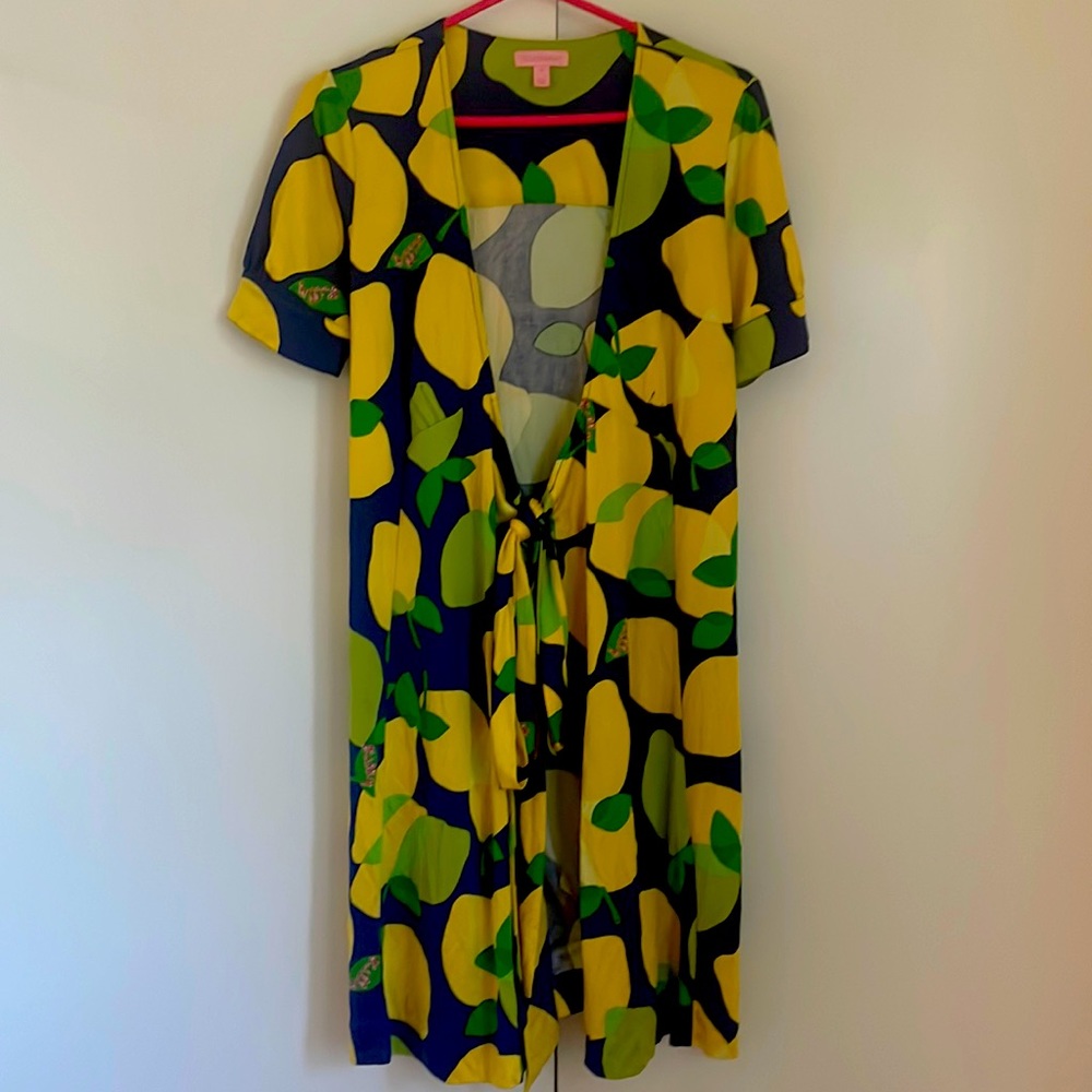 Lilly Pulitzer Silk Lemon Wrap Dress 8